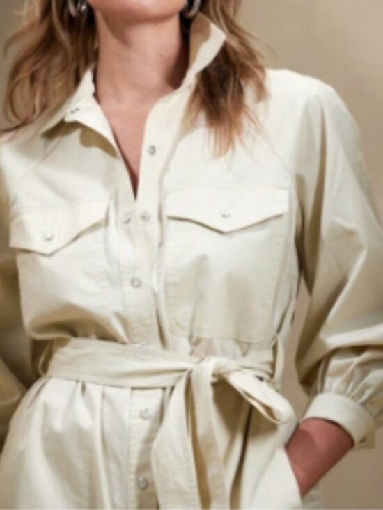 Banana Republic Dresses & Skirts - Banana Republic Utility Midi Shirt Dress Classic Career